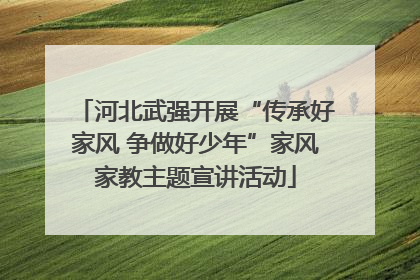 河北武强开展“传承好家风 争做好少年”家风家教主题宣讲活动