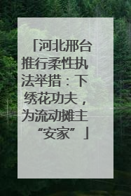 河北邢台推行柔性执法举措：下绣花功夫，为流动摊主“安家”