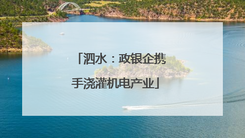 泗水：政银企携手浇灌机电产业