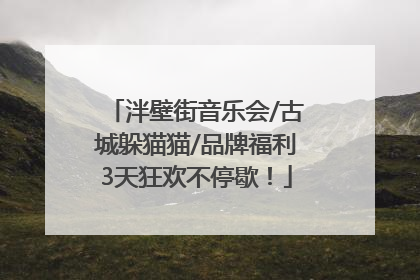 泮壁街音乐会/古城躲猫猫/品牌福利3天狂欢不停歇！