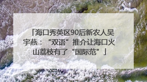海口秀英区90后新农人吴宇燕：“双语”推介让海口火山荔枝有了“国际范”