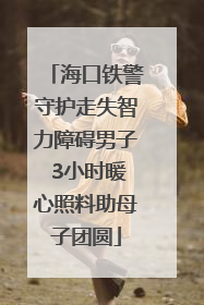 海口铁警守护走失智力障碍男子 3小时暖心照料助母子团圆