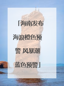 海南发布海浪橙色预警 风暴潮蓝色预警