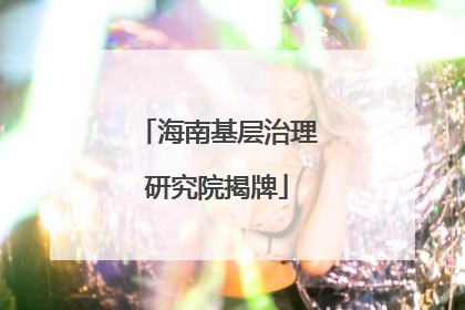 海南基层治理研究院揭牌
