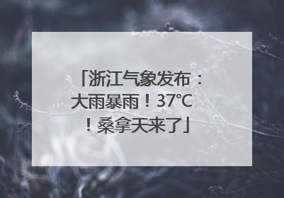 浙江气象发布：大雨暴雨！37℃！桑拿天来了
