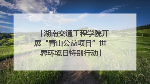 湖南交通工程学院开展“青山公益项目”世界环境日特别行动