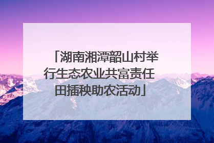 湖南湘潭韶山村举行生态农业共富责任田插秧助农活动