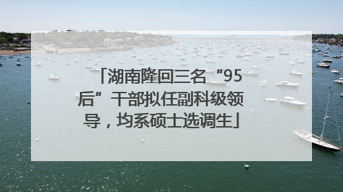 湖南隆回三名“95后”干部拟任副科级领导，均系硕士选调生