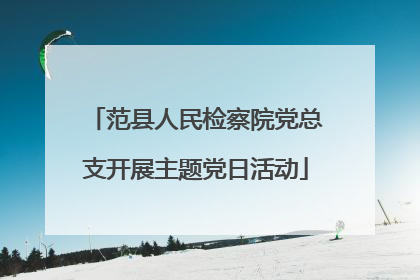 范县人民检察院党总支开展主题党日活动