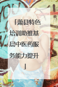 萧县特色培训助推基层中医药服务能力提升