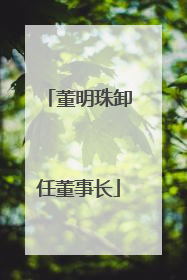 董明珠卸任董事长