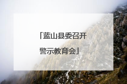 蓝山县委召开警示教育会