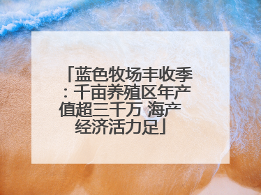 蓝色牧场丰收季：千亩养殖区年产值超三千万 海产经济活力足