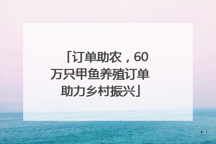 订单助农，60万只甲鱼养殖订单助力乡村振兴