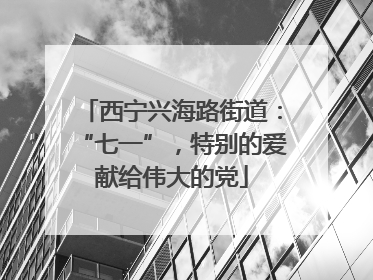 西宁兴海路街道：“七一”，特别的爱献给伟大的党
