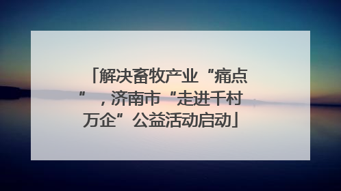解决畜牧产业“痛点”，济南市“走进千村万企”公益活动启动