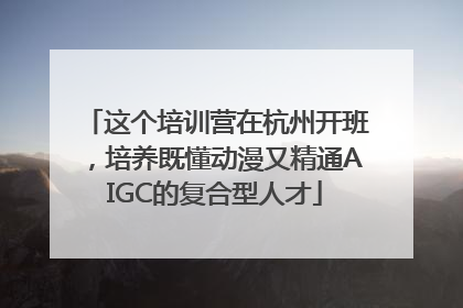 这个培训营在杭州开班，培养既懂动漫又精通AIGC的复合型人才