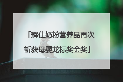 辉仕奶粉营养品再次斩获母婴龙标奖金奖