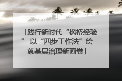 践行新时代“枫桥经验” 以“四步工作法”绘就基层治理新画卷