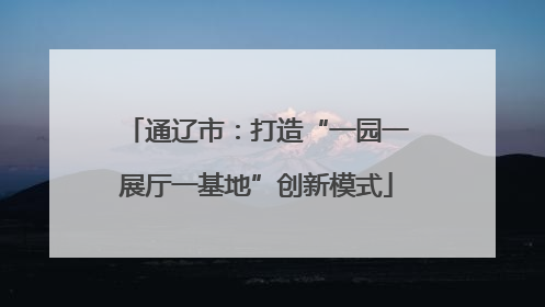 通辽市：打造“一园一展厅一基地”创新模式