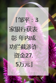邹平：3家银行获表彰 年内成功拦截涉诈资金27.5万元