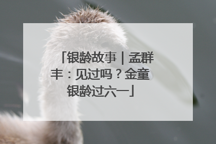 银龄故事｜孟群丰：见过吗？金童银龄过六一