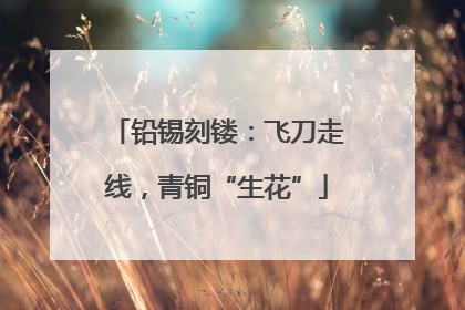 铅锡刻镂：飞刀走线，青铜“生花”