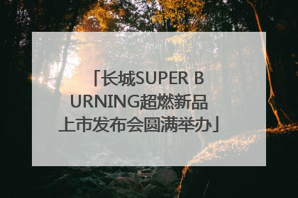 长城SUPER BURNING超燃新品上市发布会圆满举办