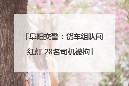 阜阳交警：货车组队闯红灯 28名司机被拘