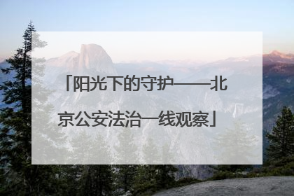 阳光下的守护——北京公安法治一线观察