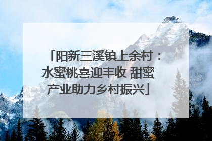阳新三溪镇上余村：水蜜桃喜迎丰收 甜蜜产业助力乡村振兴