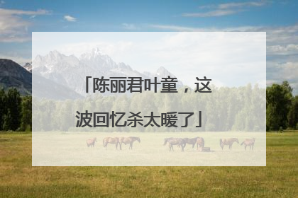 陈丽君叶童，这波回忆杀太暖了