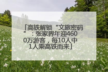 高铁解锁“文旅密码”：张家界年迎4600万游客，每10人中1人乘高铁而来