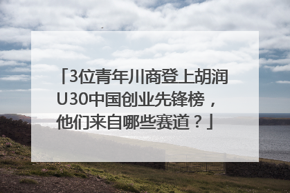 3位青年川商登上胡润U30中国创业先锋榜，他们来自哪些赛道？