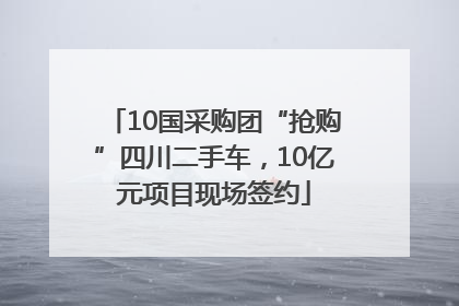 10国采购团“抢购”四川二手车，10亿元项目现场签约
