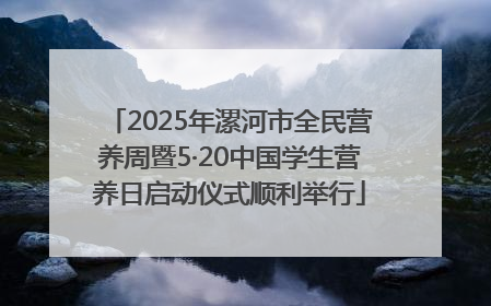 2025年漯河市全民营养周暨5·20中国学生营养日启动仪式顺利举行