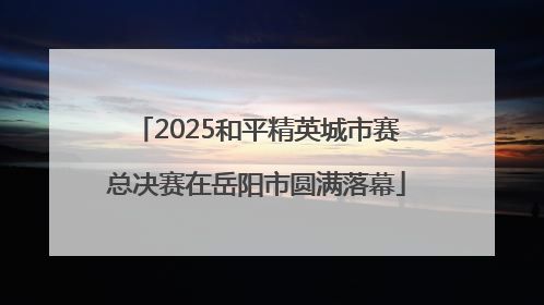 2025和平精英城市赛总决赛在岳阳市圆满落幕