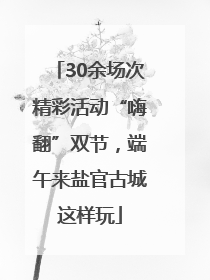 30余场次精彩活动“嗨翻”双节，端午来盐官古城这样玩