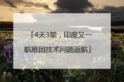 4天3架，印度又一航班因技术问题返航