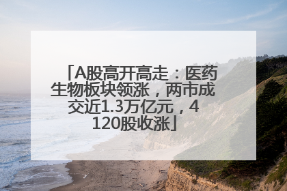 A股高开高走：医药生物板块领涨，两市成交近1.3万亿元，4120股收涨